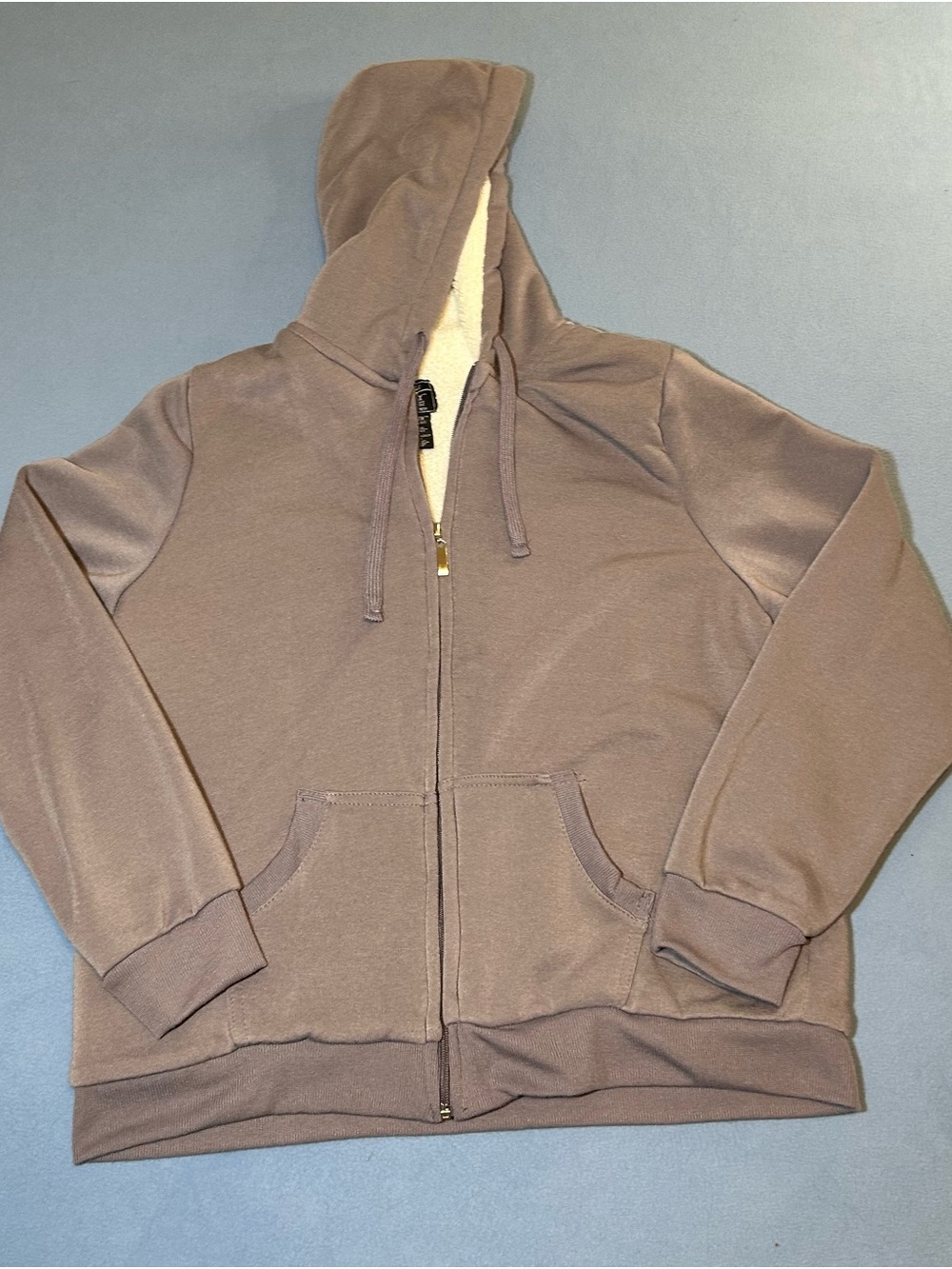Athletex Ultrasoft Fleece Sherpa Lined Lavender Zip-Front Hoodie Jacket